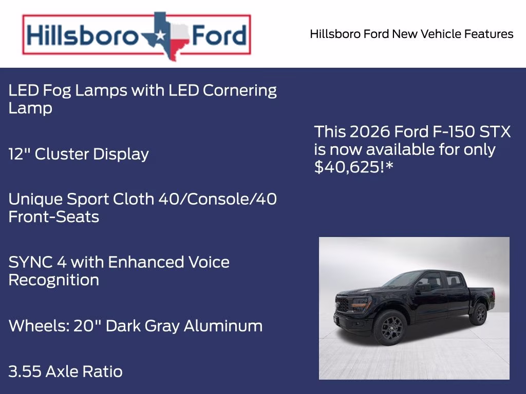 2026 Agate Black Metallic Ford F-150 STX RWD Truck