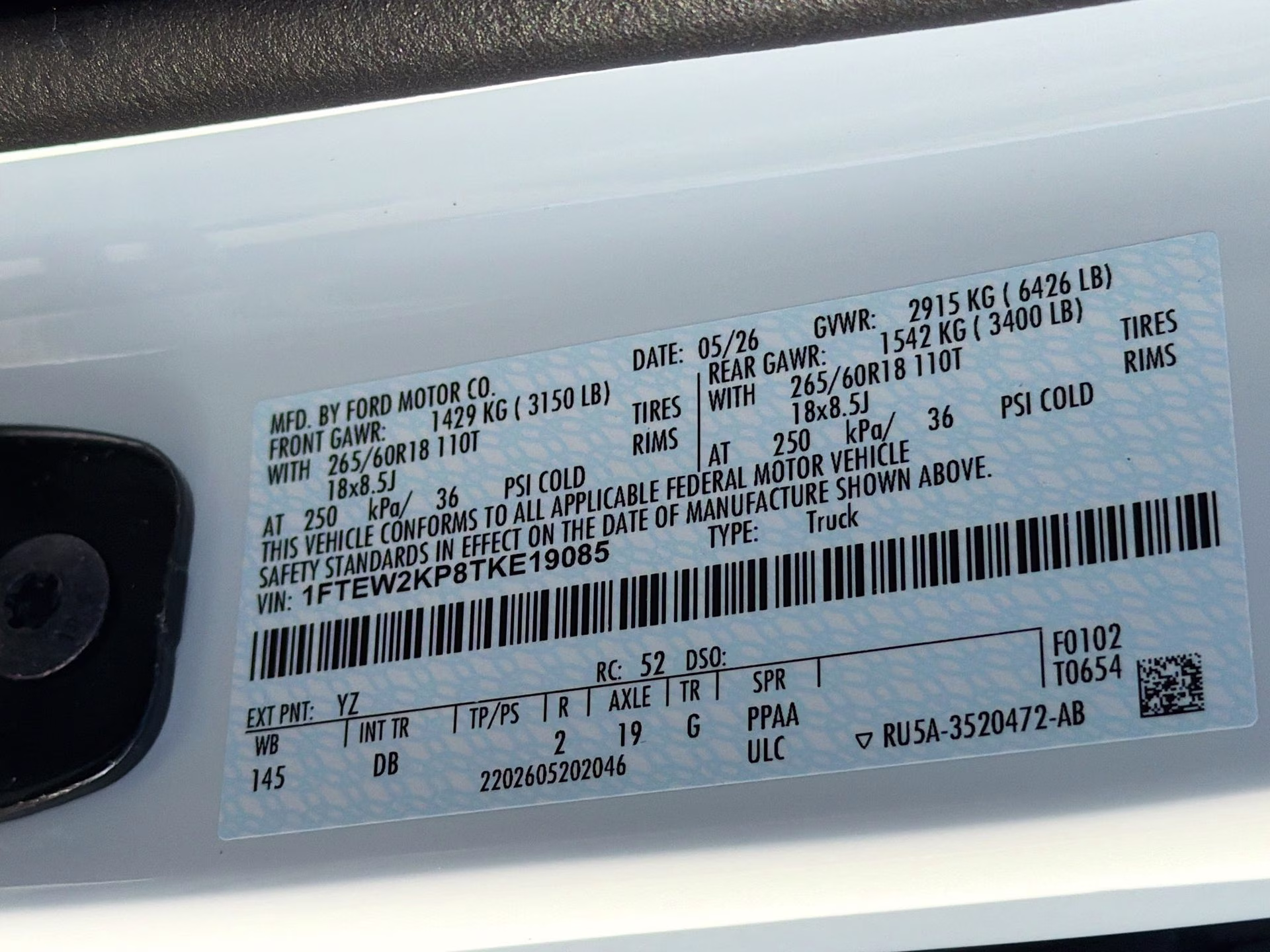 2026 Oxford White Ford F-150 STX RWD Truck