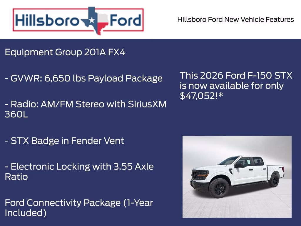 2026 Oxford White Ford F-150 STX 4X4 Truck