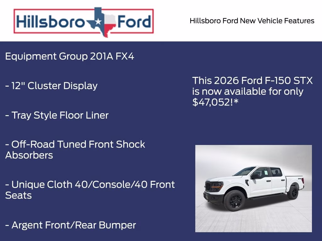 2026 Oxford White Ford F-150 STX 4X4 Truck