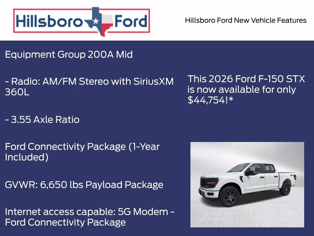 2026 Oxford White Ford F-150 STX 4X4 Truck