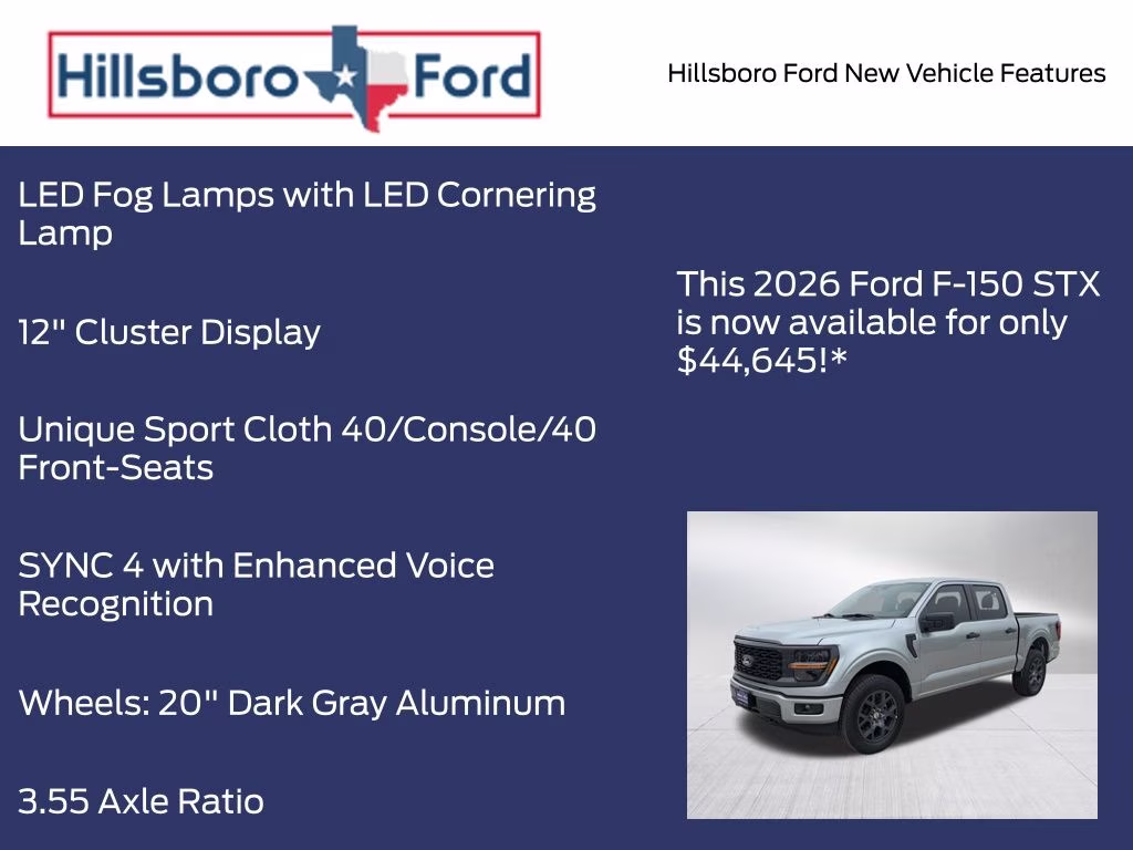 2026 Iconic Silver Metallic Ford F-150 STX 4X4 Truck