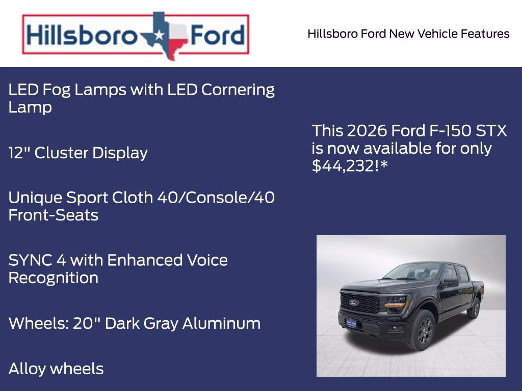 2026 Agate Black Metallic Ford F-150 STX 4X4 Truck