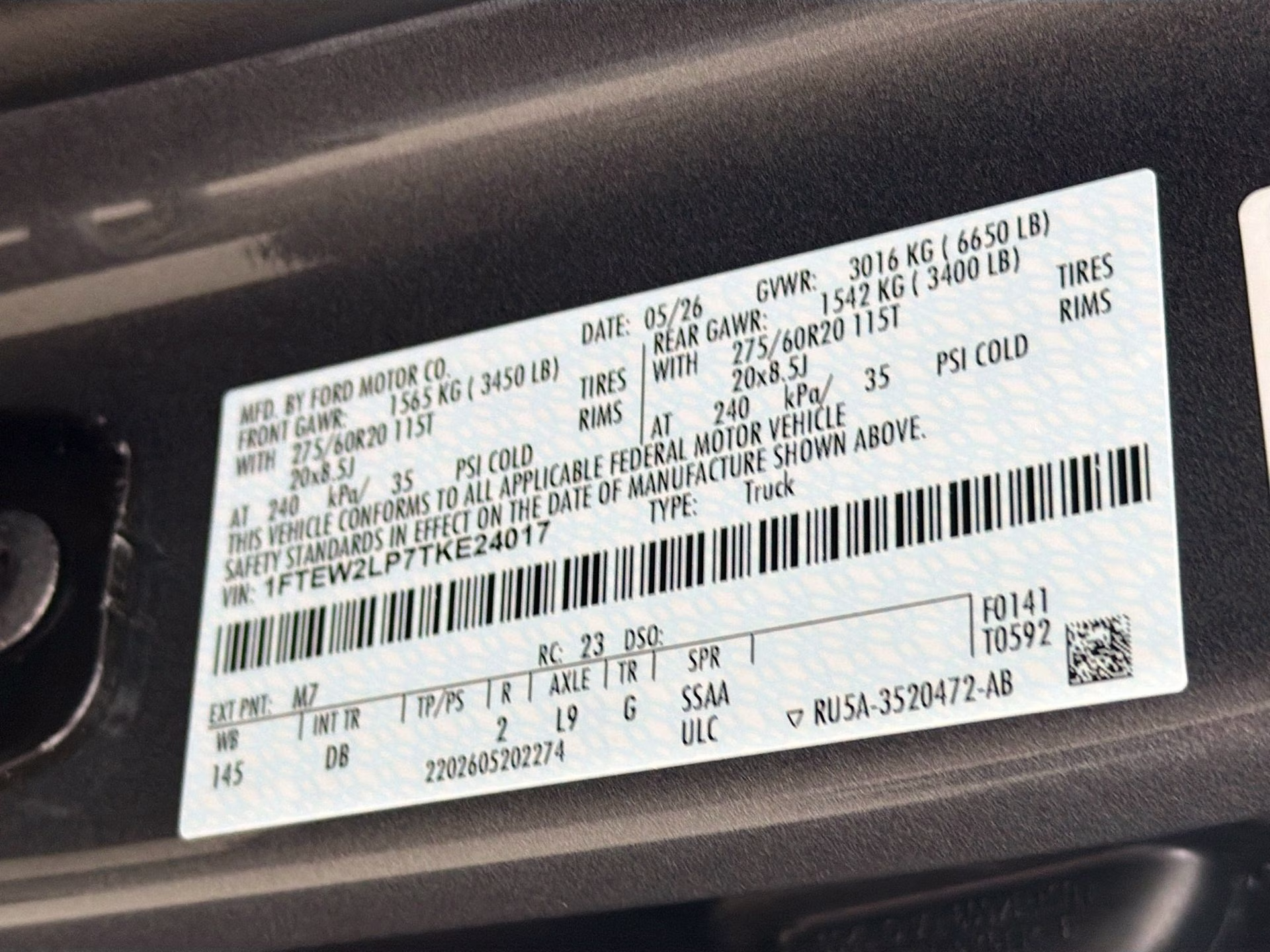 2026 Carbonized Gray Metallic Ford F-150 STX 4X4 Truck
