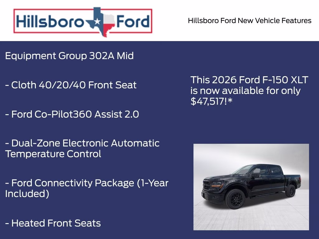 2026 Agate Black Metallic Ford F-150 XLT RWD Truck