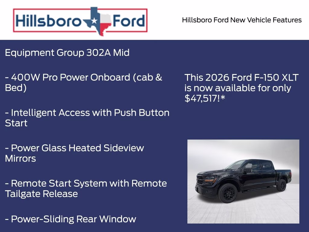 2026 Agate Black Metallic Ford F-150 XLT RWD Truck