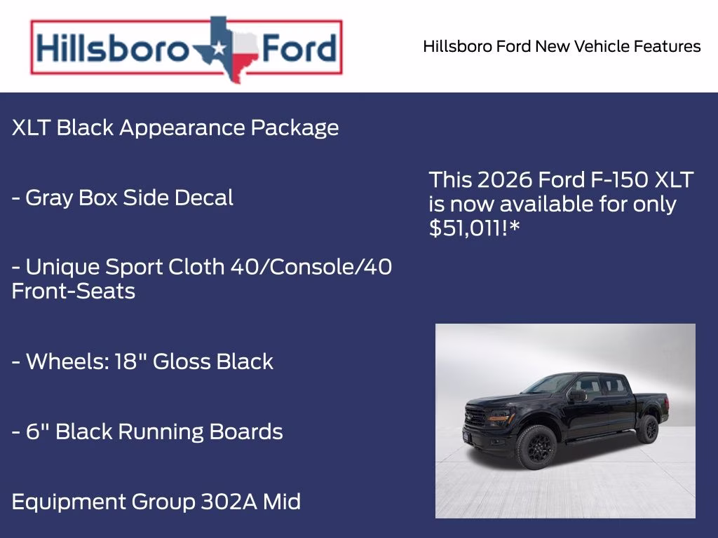 2026 Agate Black Metallic Ford F-150 XLT 4X4 Truck