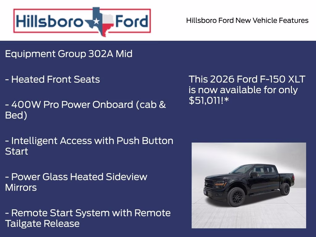 2026 Agate Black Metallic Ford F-150 XLT 4X4 Truck
