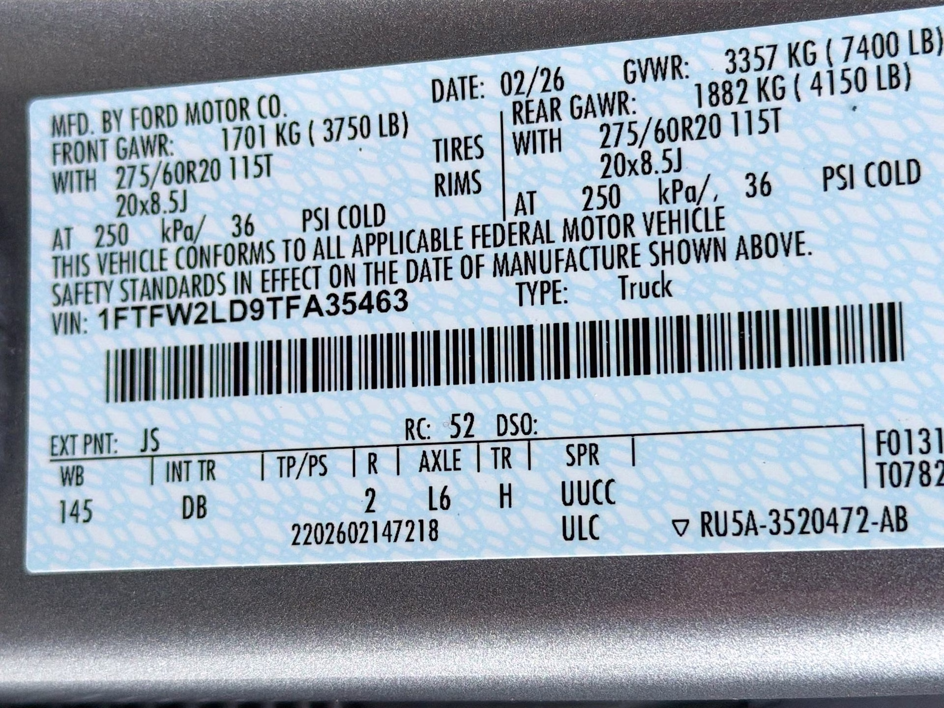 2026 Iconic Silver Metallic Ford F-150 STX 4X4 Truck