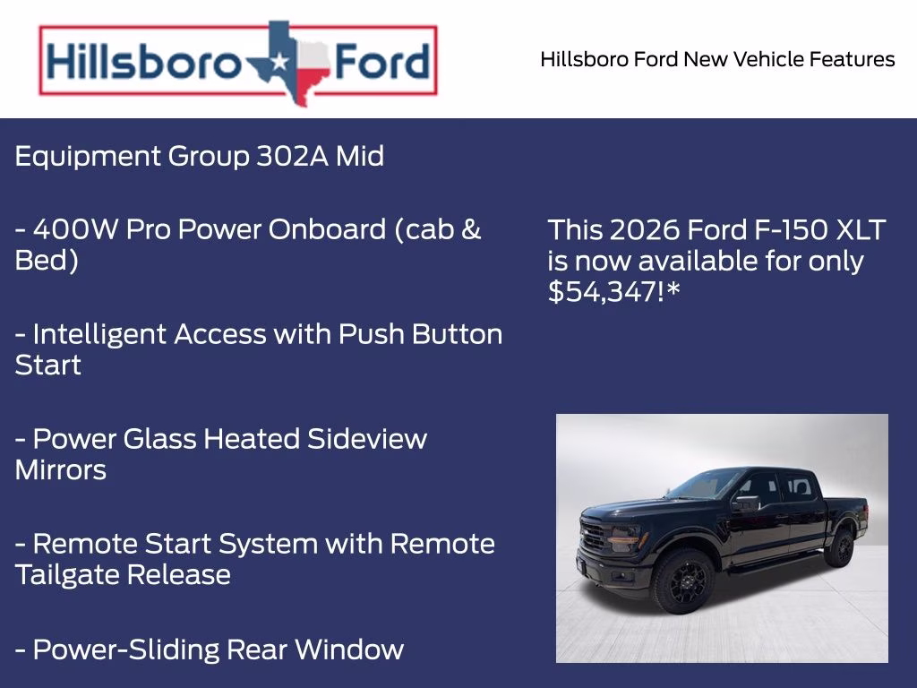 2026 Agate Black Metallic Ford F-150 XLT 4X4 Truck