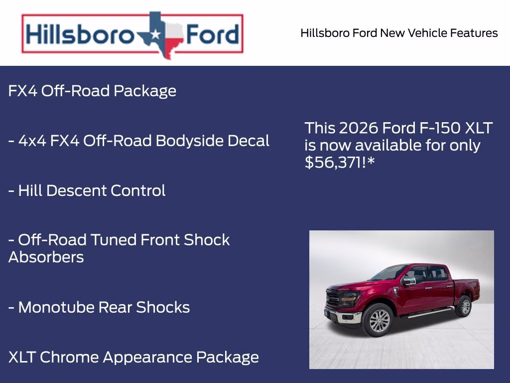 2026 Ruby Red Metallic Tinted Clearcoat Ford F-150 XLT 4X4 Truck