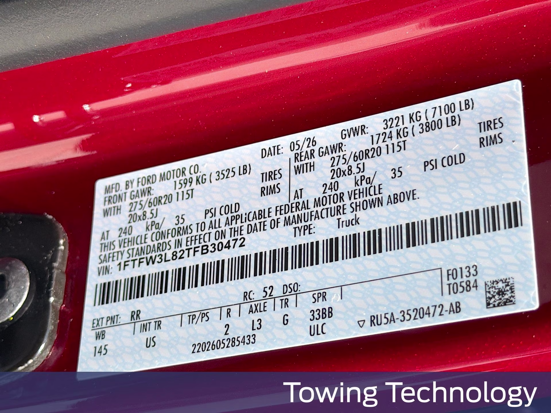 2026 Ruby Red Metallic Tinted Clearcoat Ford F-150 XLT 4X4 Truck