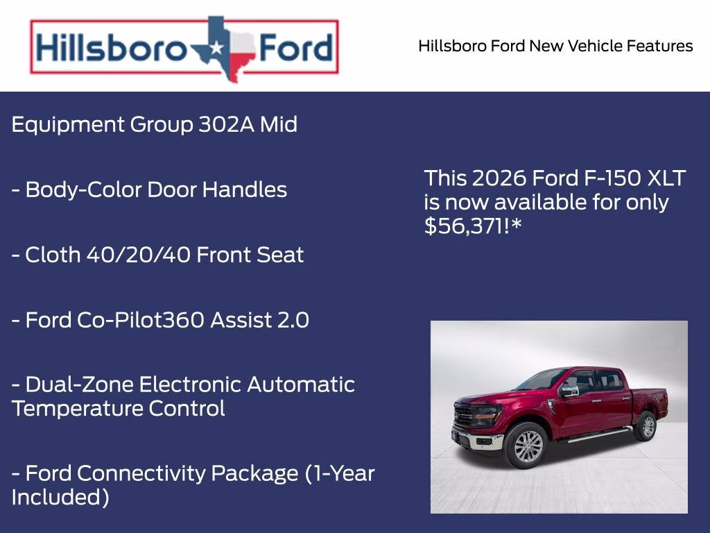 2026 Ruby Red Metallic Tinted Clearcoat Ford F-150 XLT 4X4 Truck