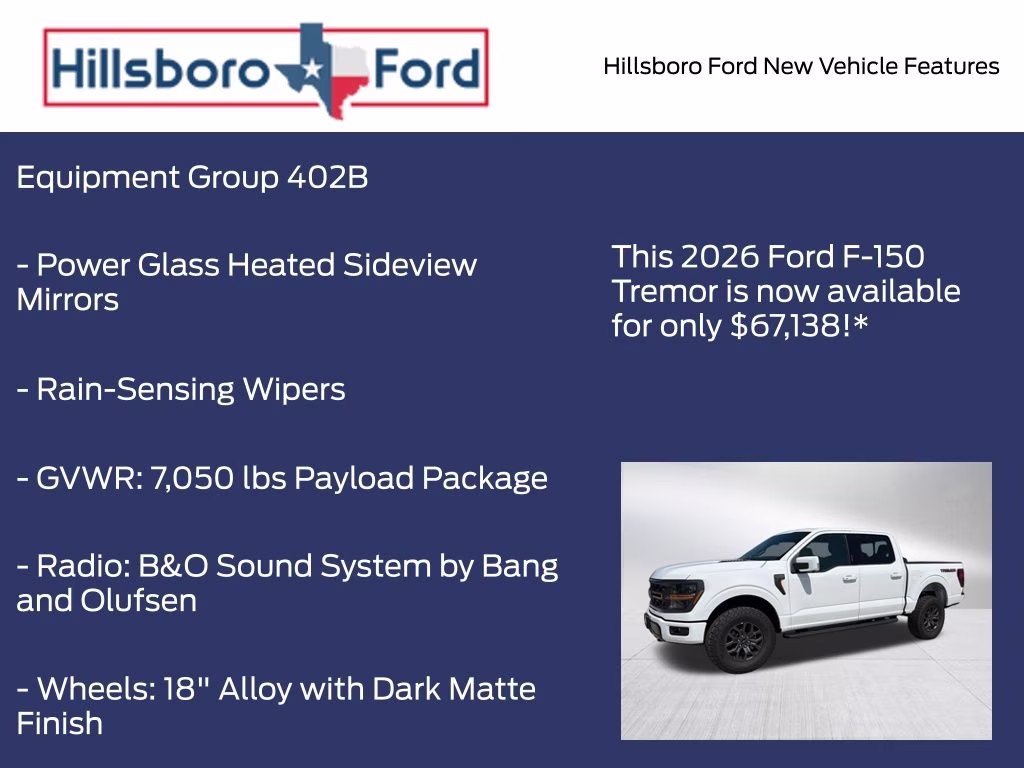 2026 Oxford White Ford F-150 Tremor 4X4 Truck
