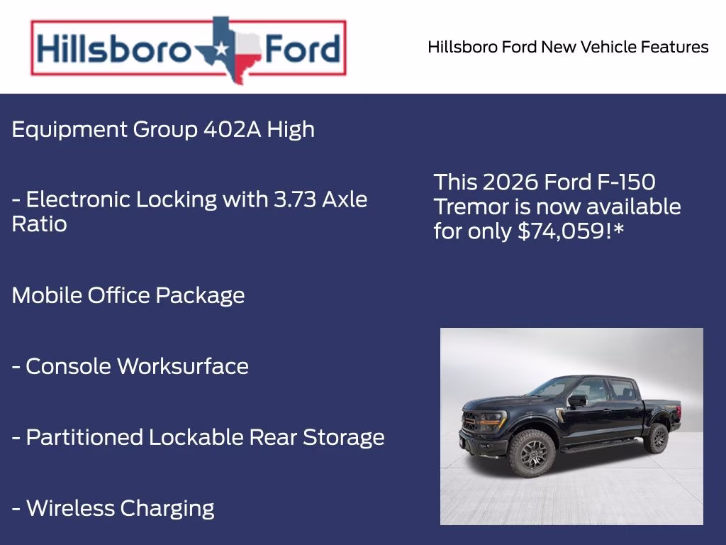 2026 Agate Black Metallic Ford F-150 Tremor 4X4 Truck