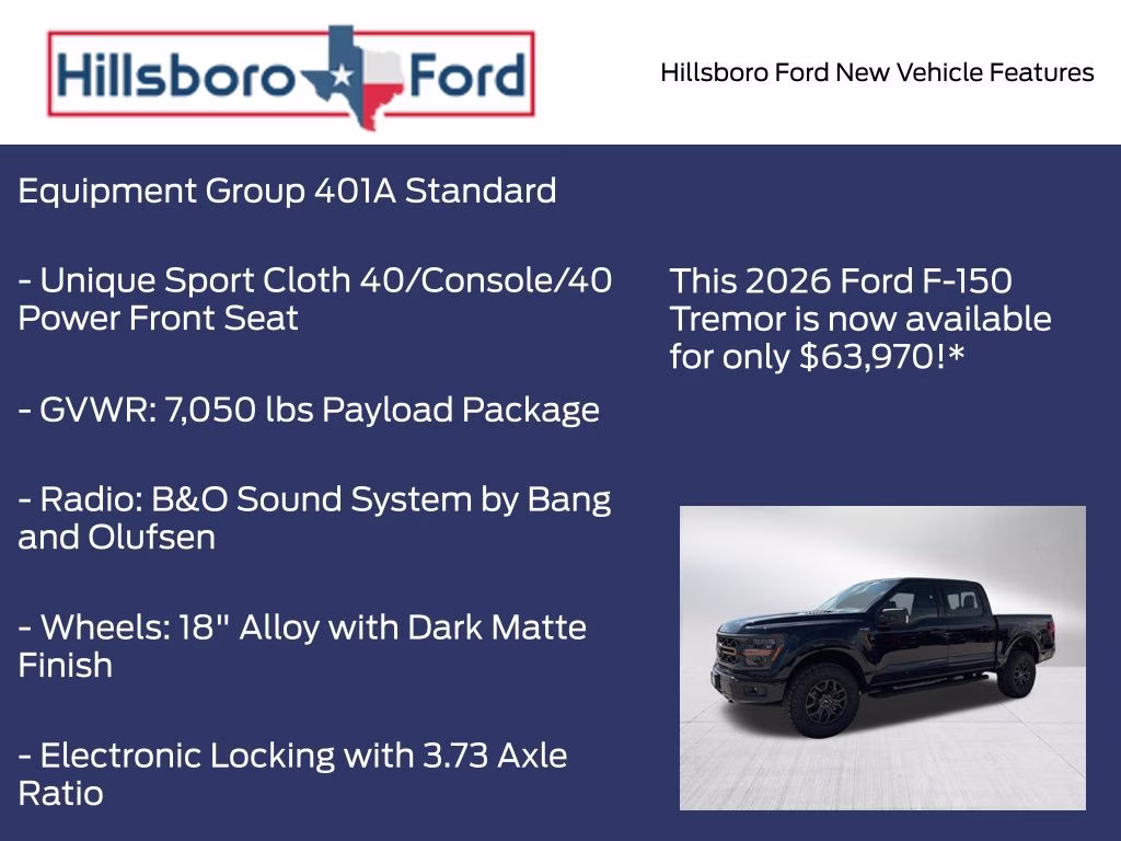 2026 Antimatter Blue Metallic Ford F-150 Tremor 4X4 Truck