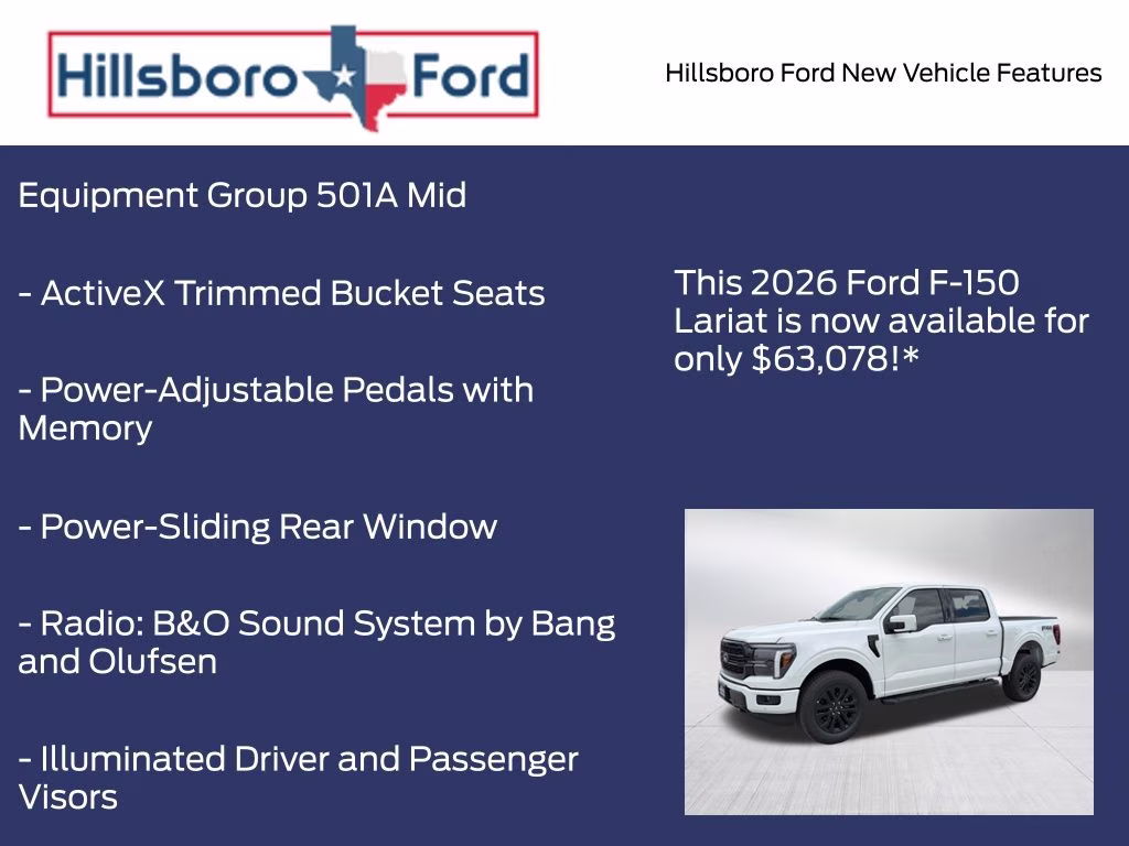 2026 Oxford White Ford F-150 Lariat 4X4 Truck