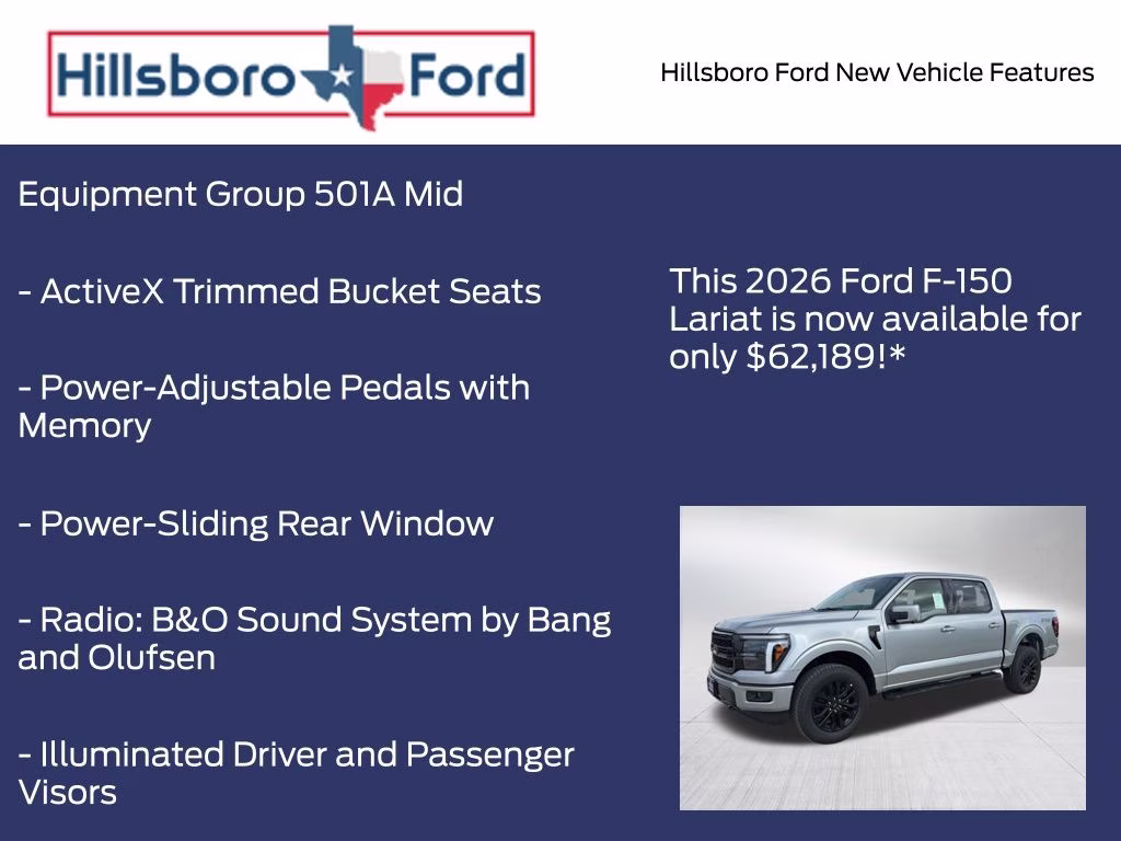 2026 Iconic Silver Metallic Ford F-150 Lariat 4X4 Truck