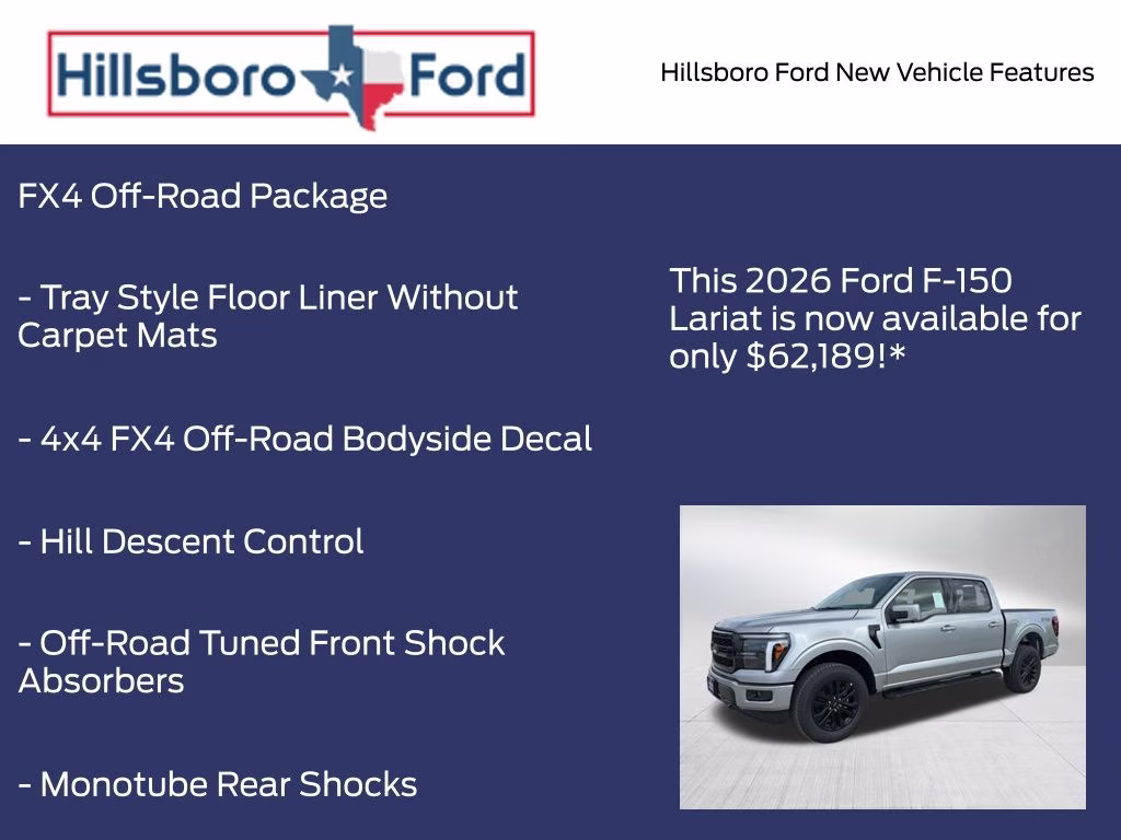 2026 Iconic Silver Metallic Ford F-150 Lariat 4X4 Truck