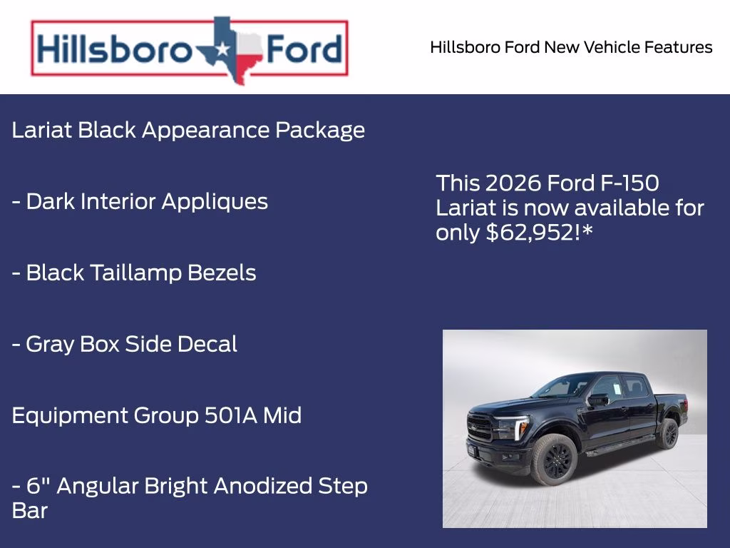 2026 Agate Black Metallic Ford F-150 Lariat 4X4 Truck