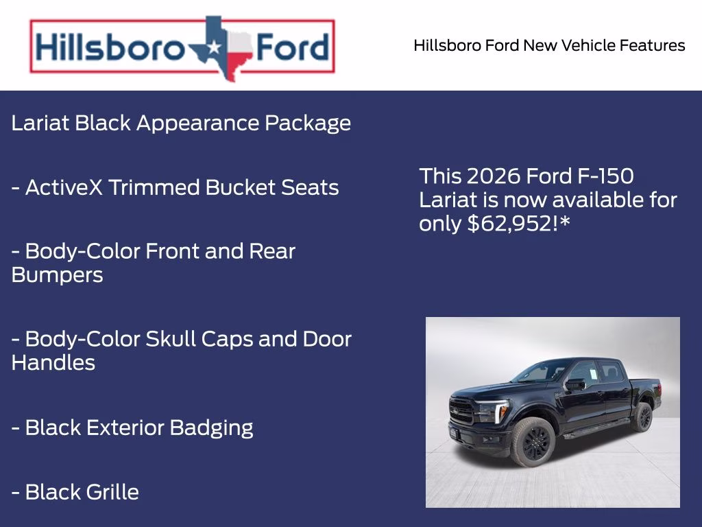 2026 Agate Black Metallic Ford F-150 Lariat 4X4 Truck