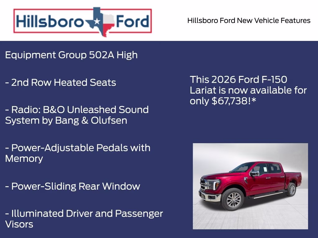 2026 Ruby Red Metallic Tinted Clearcoat Ford F-150 Lariat 4X4 Truck