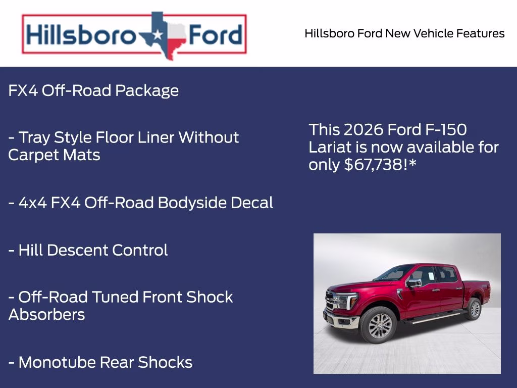 2026 Ruby Red Metallic Tinted Clearcoat Ford F-150 Lariat 4X4 Truck