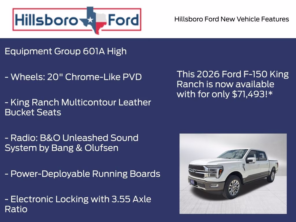 2026 Star White Metallic Tri-Coat Ford F-150 King Ranch 4X4 Truck