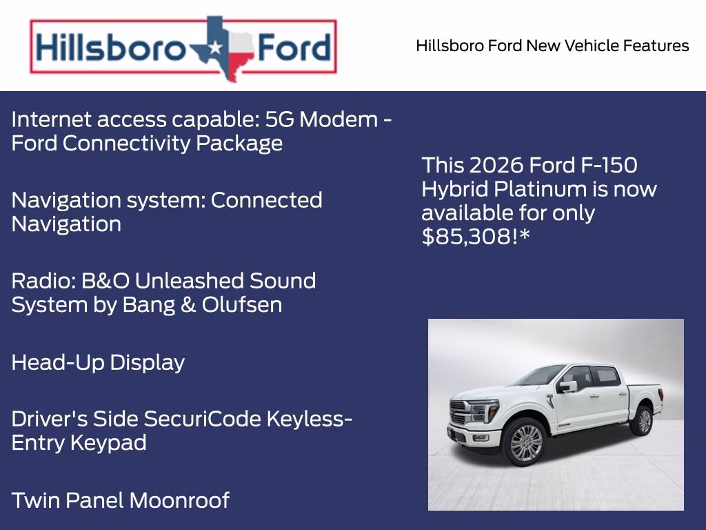 2026 Star White Metallic Tri-Coat Ford F-150 Platinum 4X4 Truck