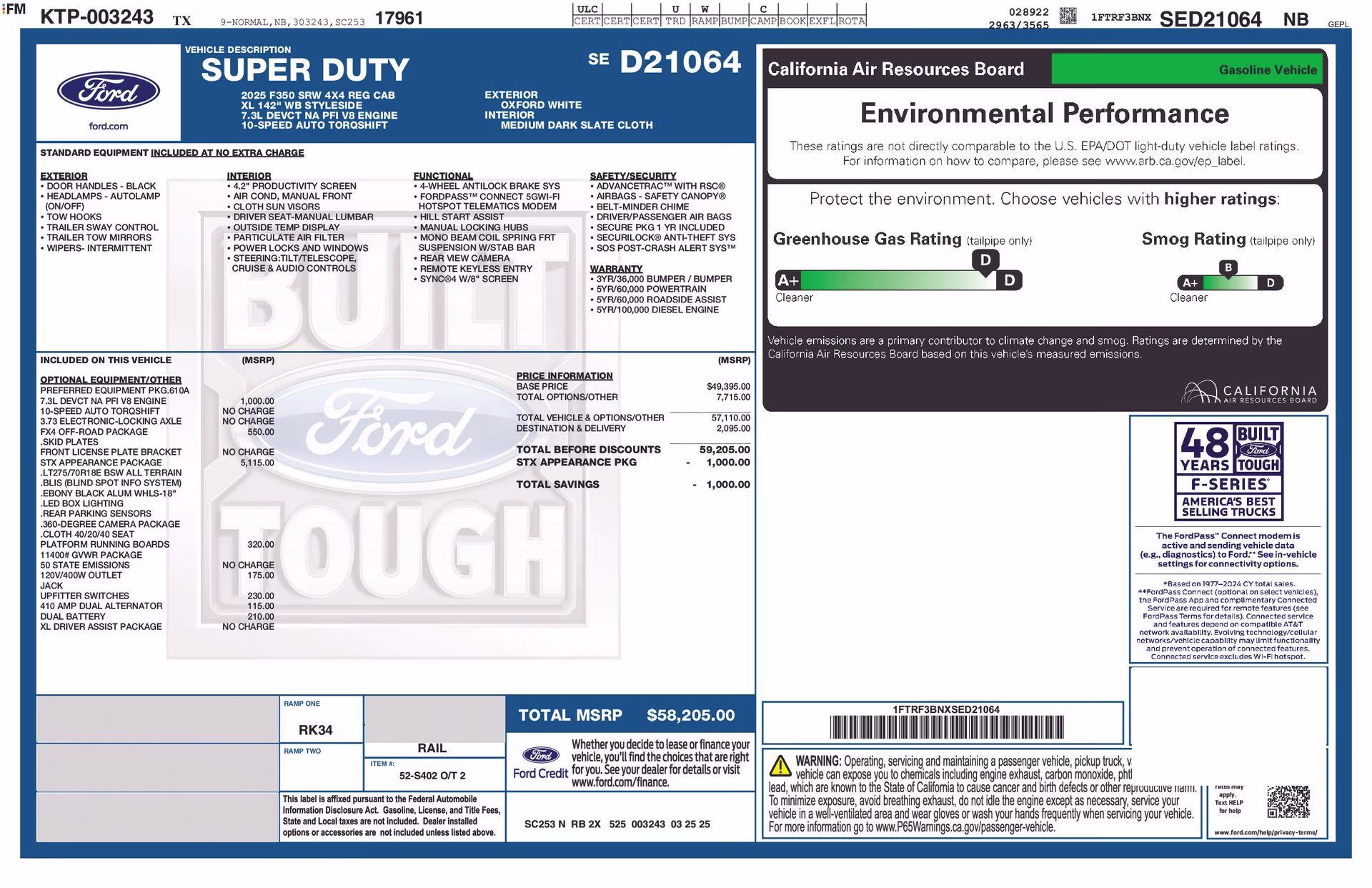 2025 Oxford White Ford Super Duty F-350 SRW XL 4X4 Truck