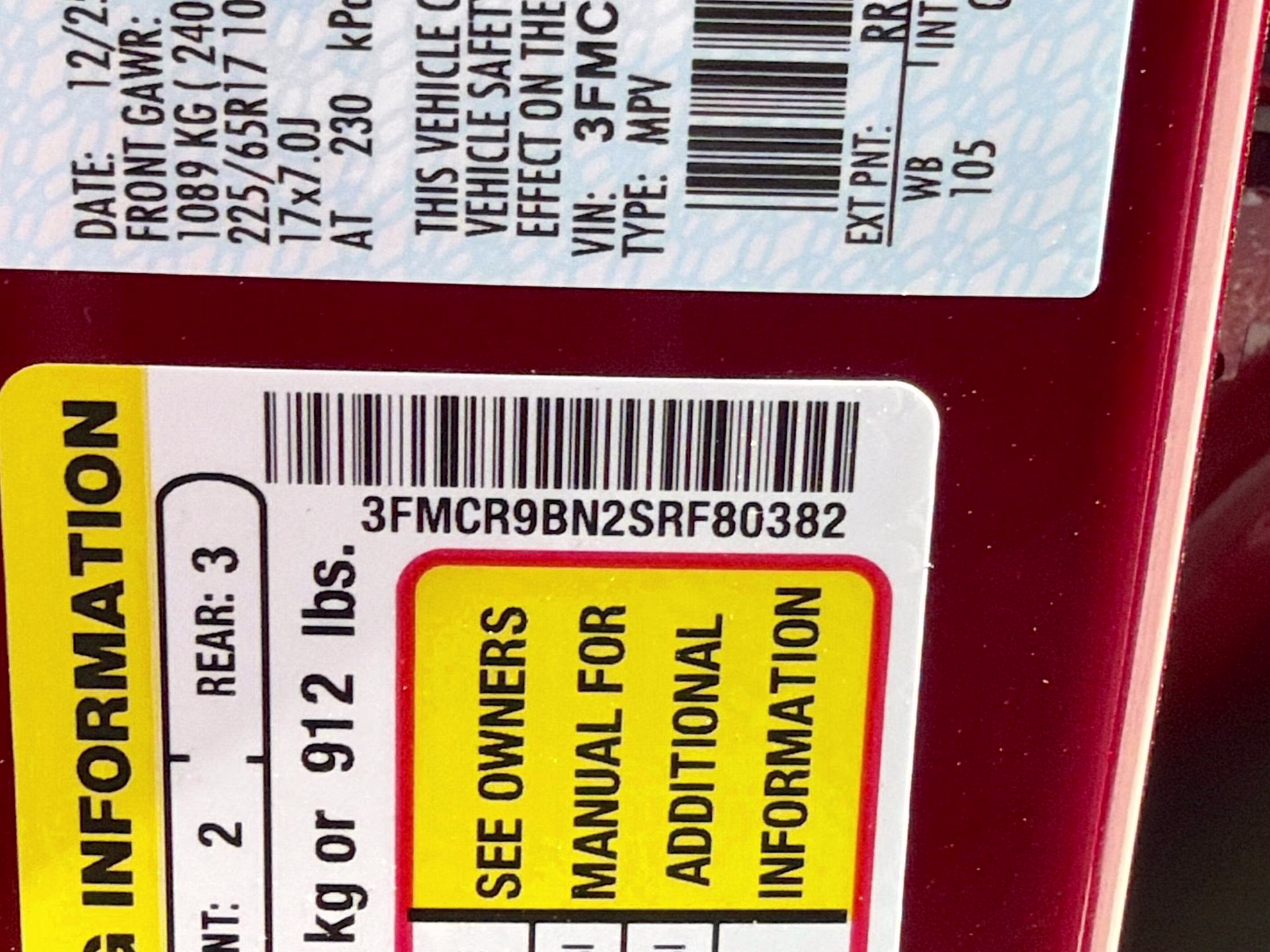 2025 Ruby Red Metallic Tinted Clearcoat Ford Bronco Sport Big Bend 4X4 SUV