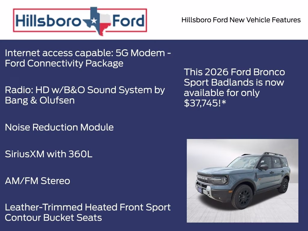 2026 Azure Gray Metallic Tri-Coat Ford Bronco Sport Badlands 4X4 SUV