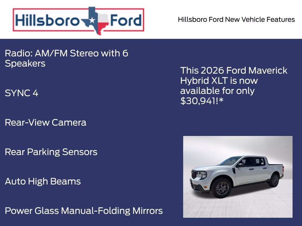 2026 Space White Metallic Ford Maverick XLT FWD Truck