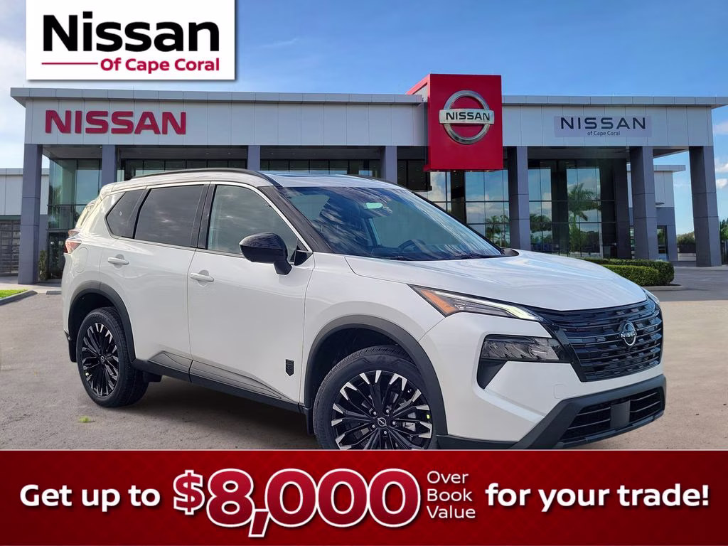 2026 Everest White Pearl Tricoat Nissan Rogue Dark Armor FWD SUV