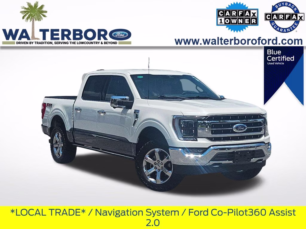 2023 Star White Metallic Tri-Coat Ford F-150 Lariat 4X4 Truck