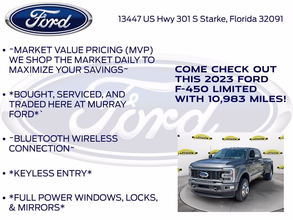 2023 Gray Metallic Ford Super Duty F-450 DRW Limited DRW 4X4 Truck