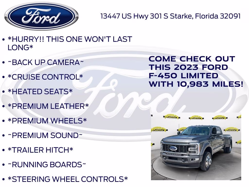 2023 Gray Metallic Ford Super Duty F-450 DRW Limited DRW 4X4 Truck