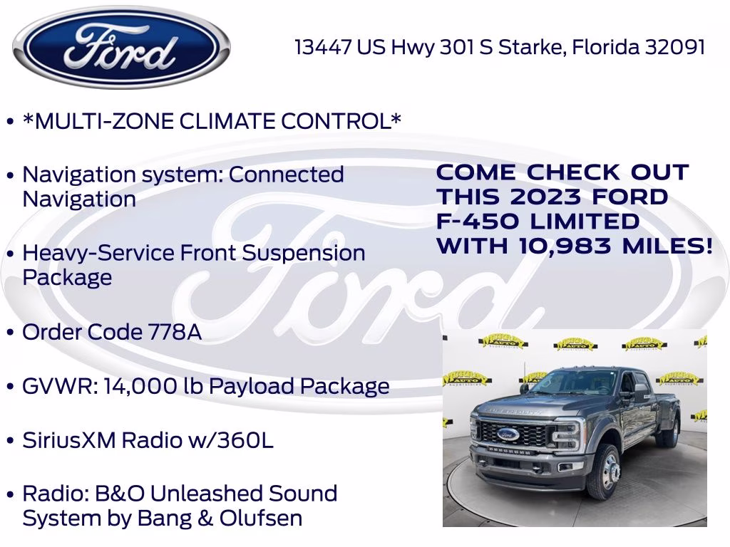 2023 Gray Metallic Ford Super Duty F-450 DRW Limited DRW 4X4 Truck