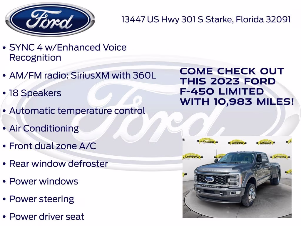 2023 Gray Metallic Ford Super Duty F-450 DRW Limited DRW 4X4 Truck