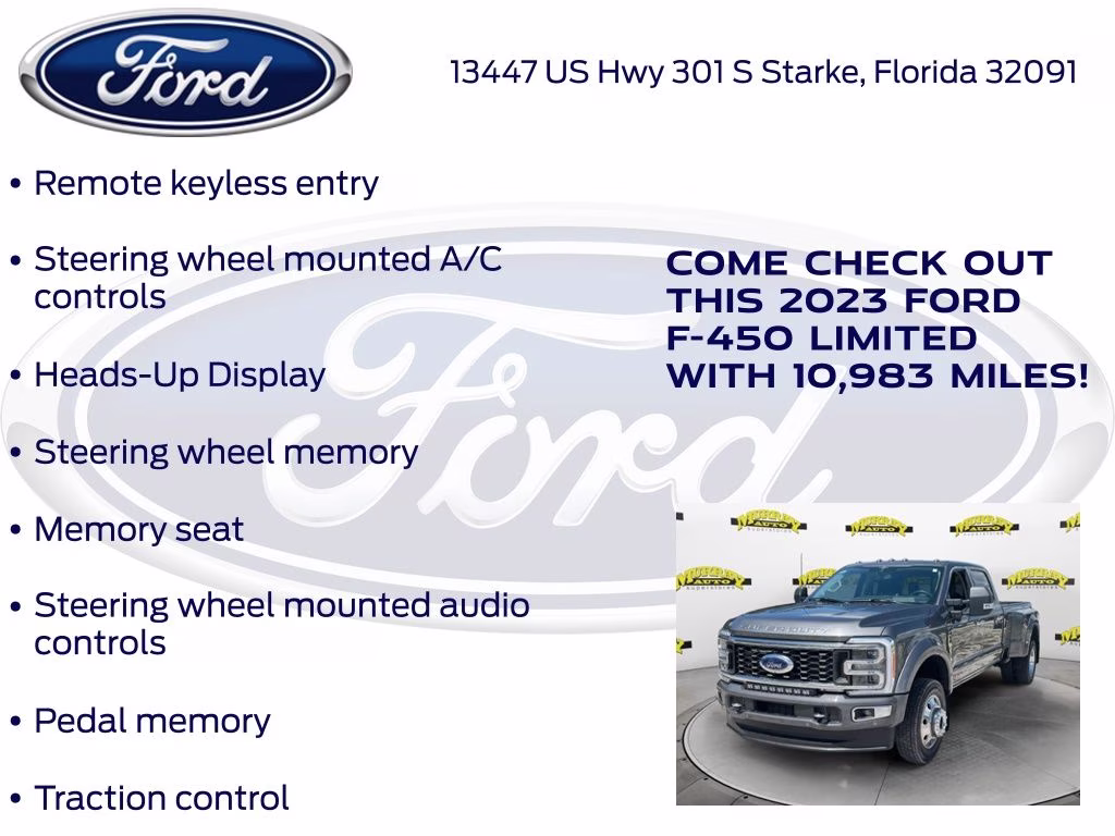 2023 Gray Metallic Ford Super Duty F-450 DRW Limited DRW 4X4 Truck