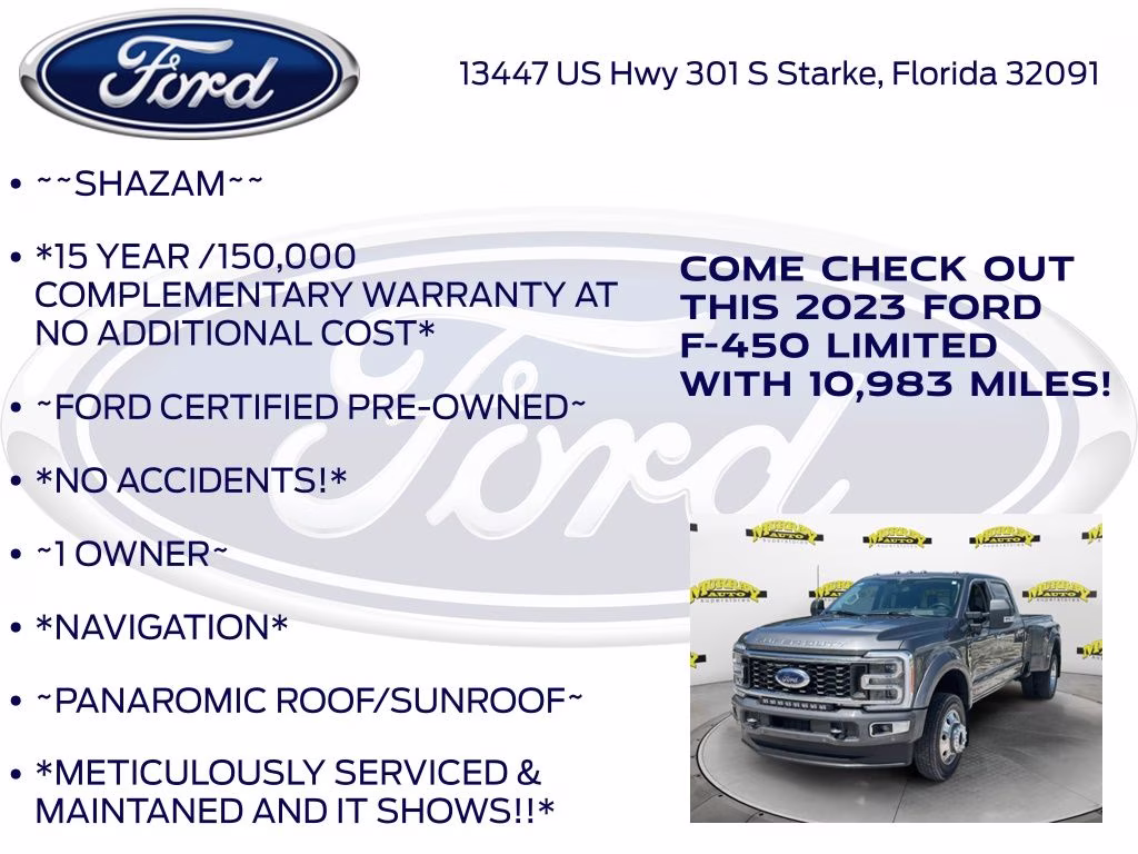 2023 Gray Metallic Ford Super Duty F-450 DRW Limited DRW 4X4 Truck