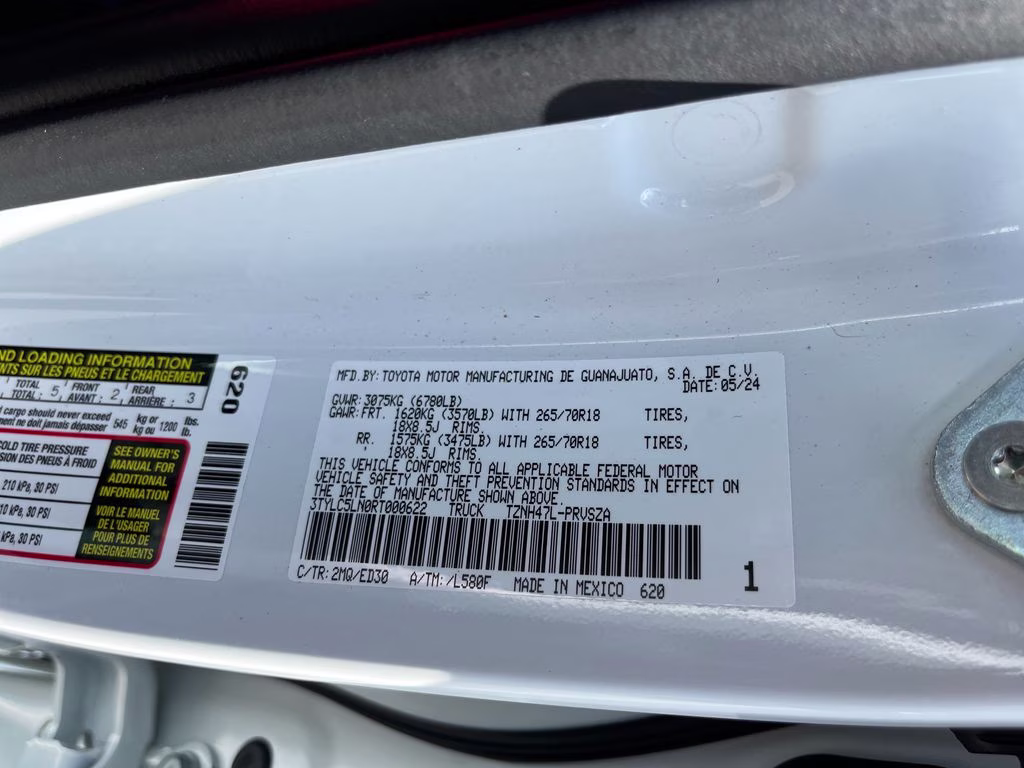 2024 White Toyota Tacoma Hybrid TRD Pro 4X4 Truck