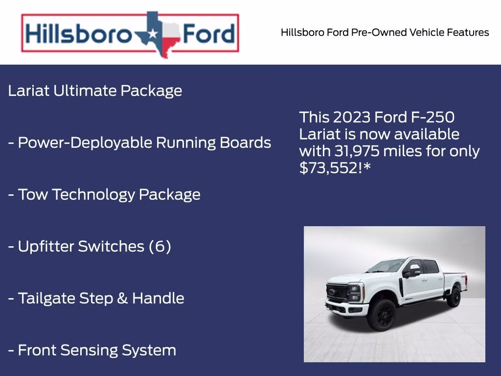 2023 Oxford White Ford Super Duty F-250 SRW Lariat 4X4 Truck