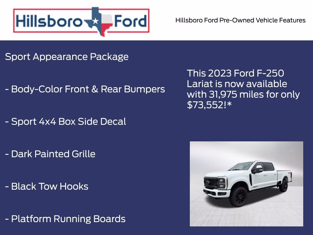 2023 Oxford White Ford Super Duty F-250 SRW Lariat 4X4 Truck