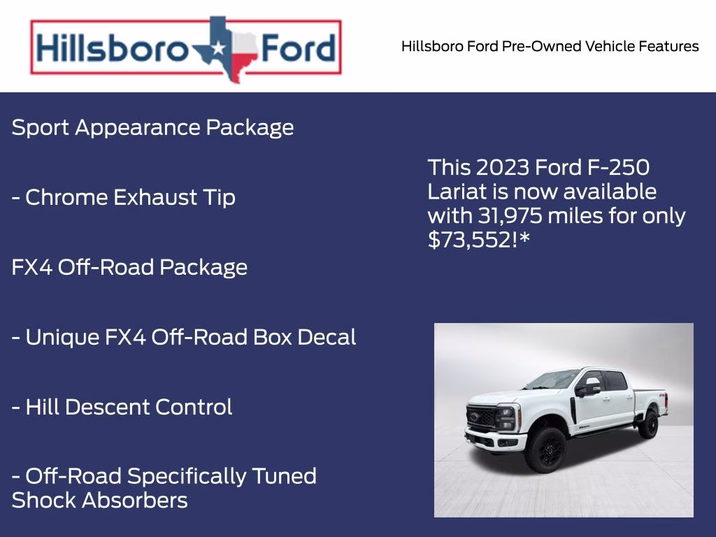 2023 Oxford White Ford Super Duty F-250 SRW Lariat 4X4 Truck