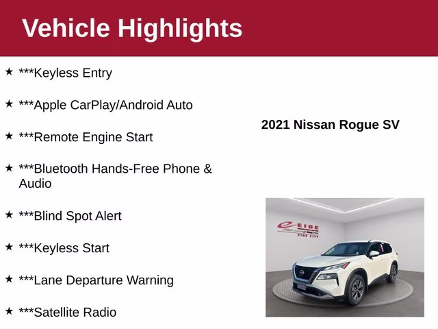 2021 Pearl White Tricoat Nissan Rogue SV AWD SUV
