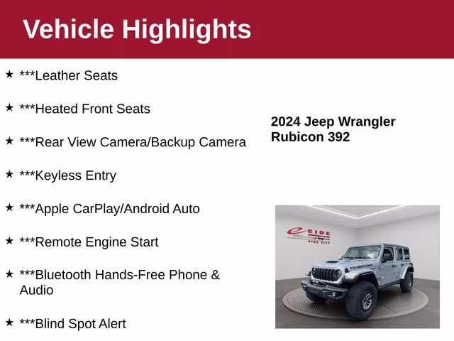 2024 Silver Zynith Clearcoat Jeep Wrangler Rubicon 392 4X4 SUV