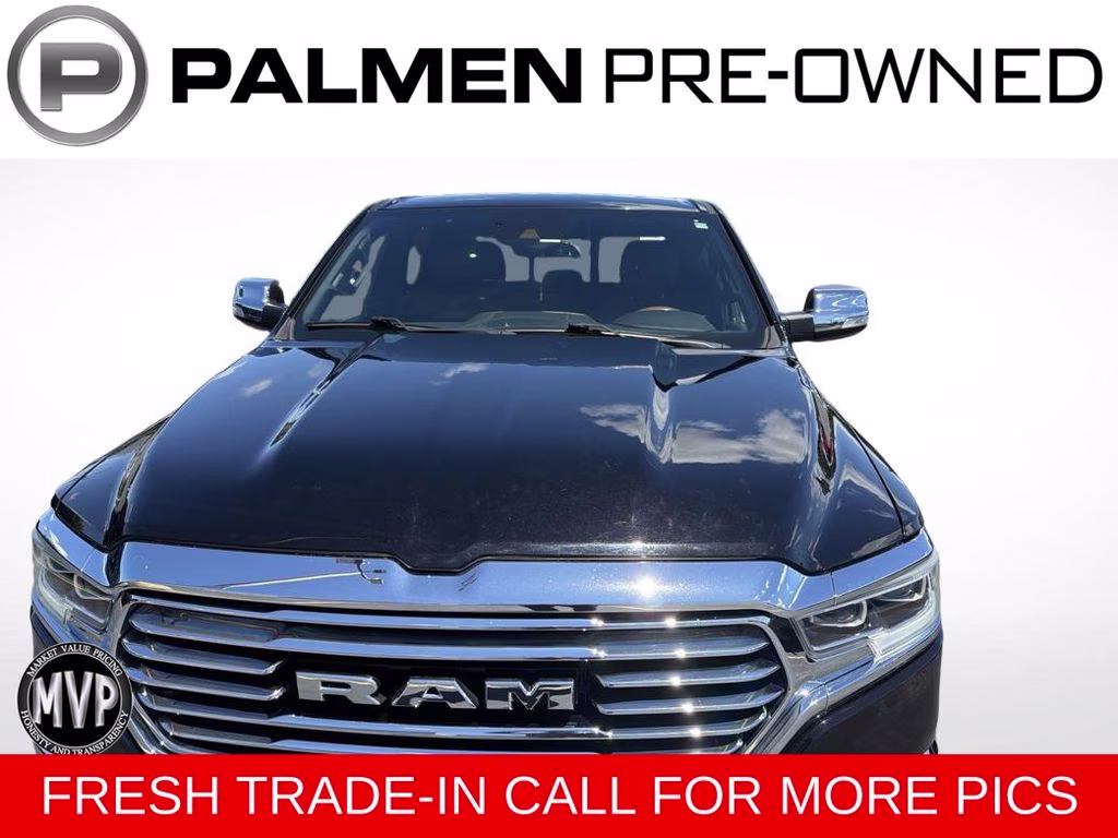 2021 Diamond Black Crystal Pearlcoat Ram 1500 Laramie Longhorn 4X4 Truck