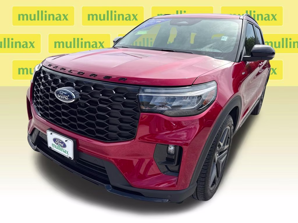 2025 Rapid Red Metallic Tinted Clearcoat Ford Explorer ST-Line RWD SUV