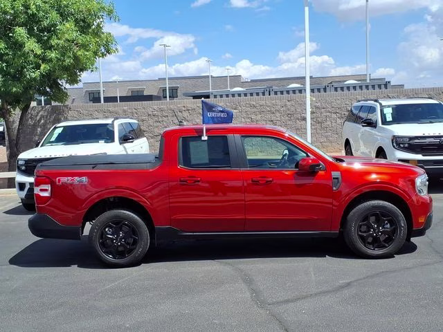 2023 Hot Pepper Red Metallic Tinted Clearcoat Ford Maverick Lariat AWD Truck